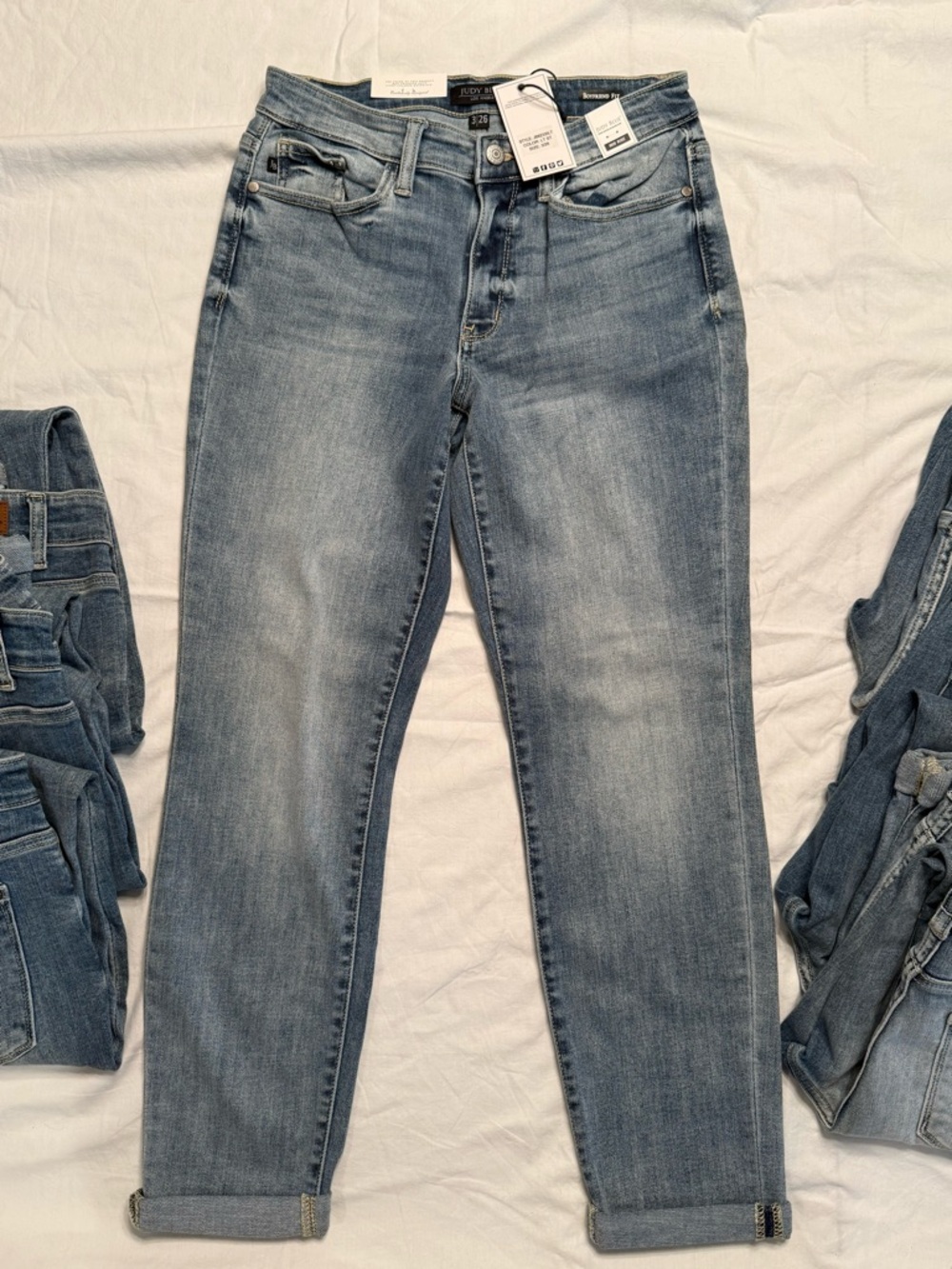 Judy Blue Light Blue Mid Rise Boyfriend Jeans